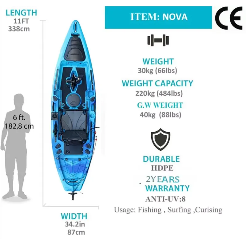 Kayak a Pedali per Pesca 11ft  - Fishing Kayak Sit In recensione e prezzo